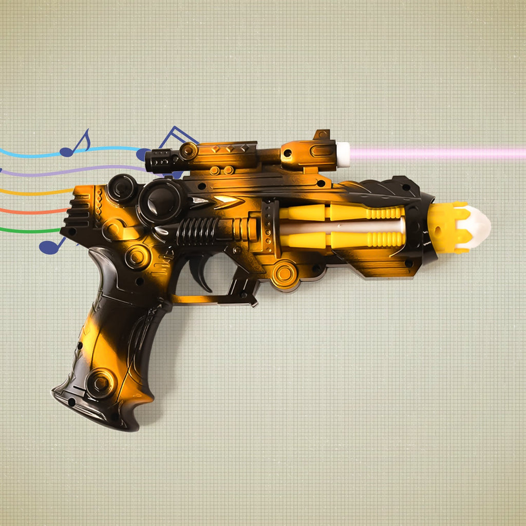 TTG LED Laser Gun Toy – Battery Operated Space Blaster with Flashing Lights & Sound (1 Set)