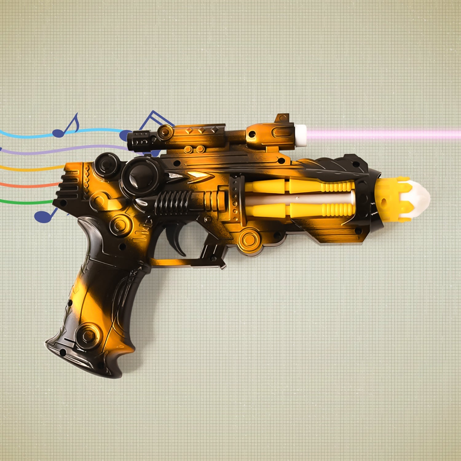 TTG LED Laser Gun Toy – Battery Operated Space Blaster with Flashing Lights & Sound (1 Set)