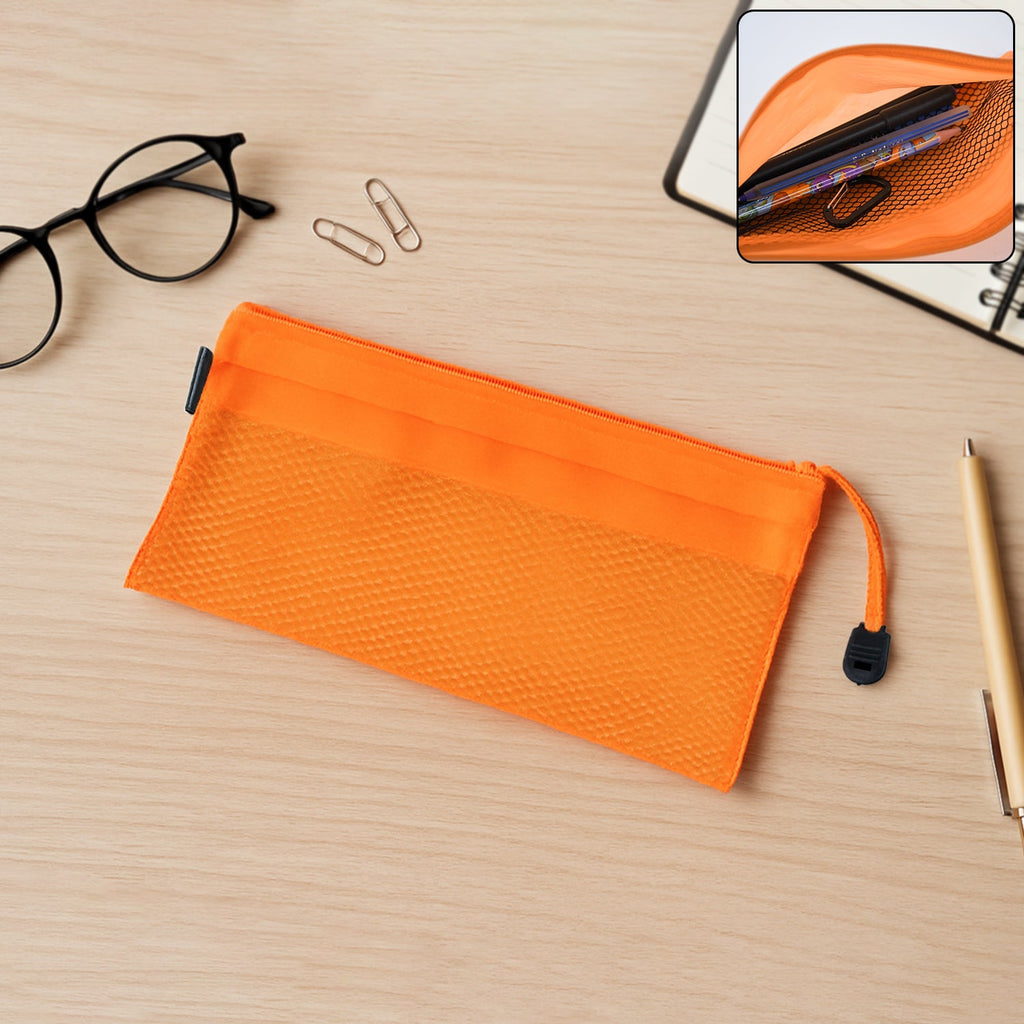 Zipper Mesh Pouch Multipurpose Travel Bag for Cosmetics Makeup Offices Supplies