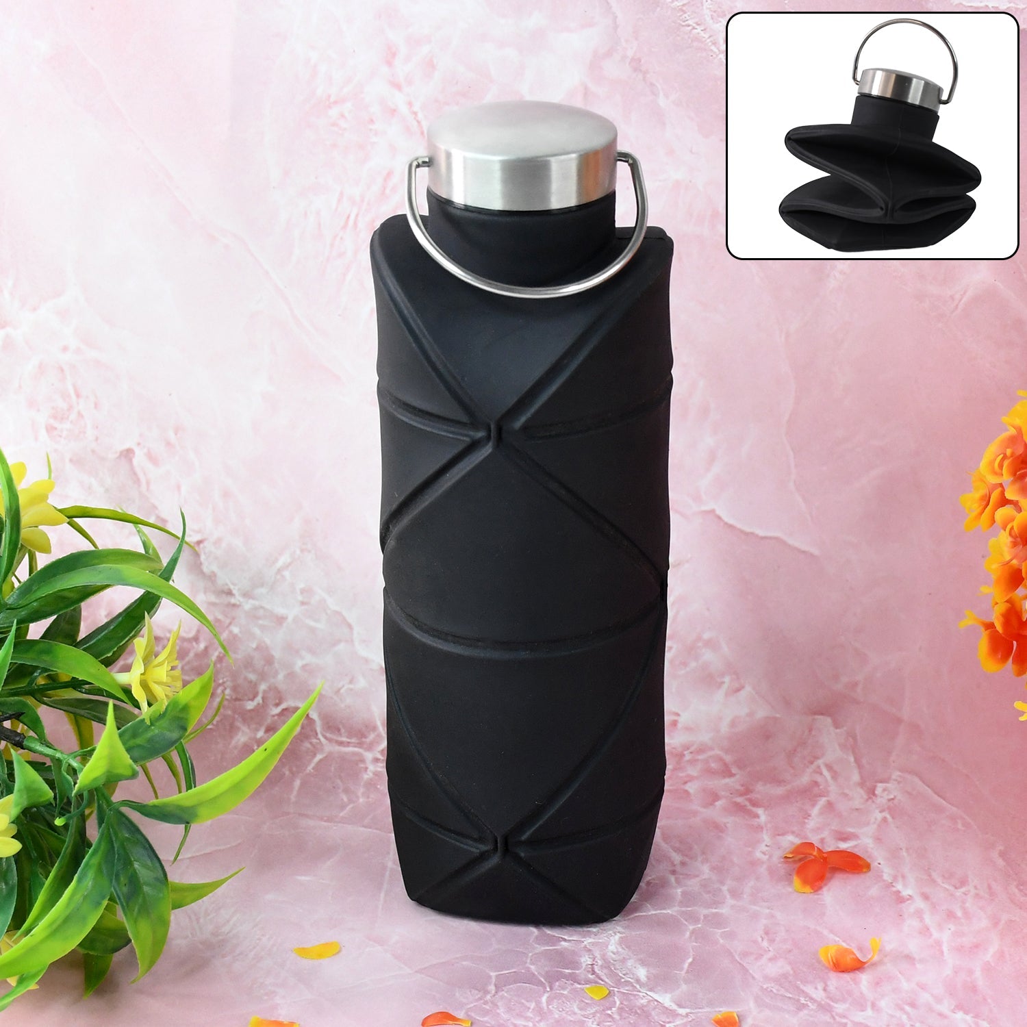 Collapsible Silicone Water Bottle Approx 750lML(1 Pc)