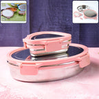 Ganesh Classy 2-Piece Stainless Steel Lunch Box Set