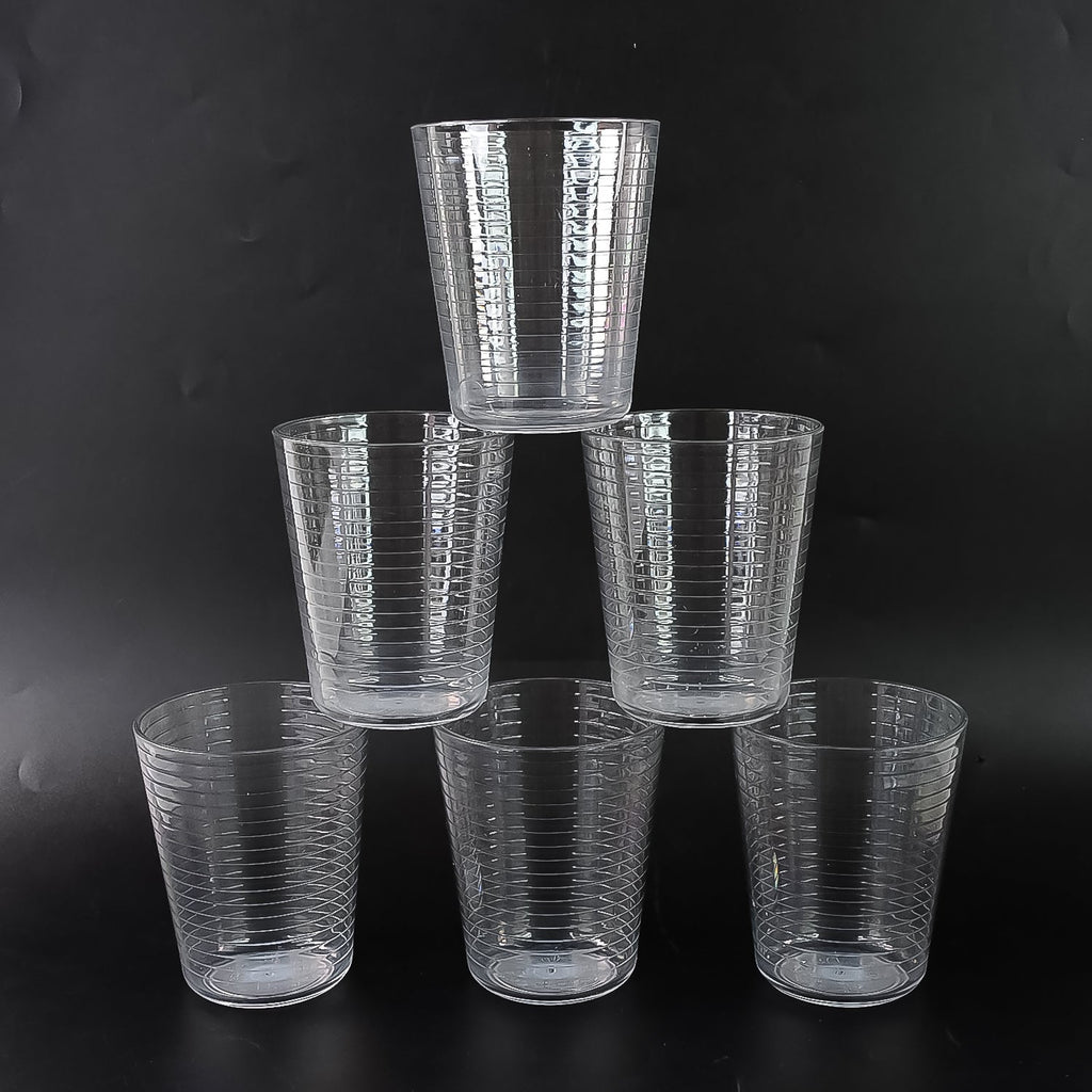 Apex Pyramid Design Unbreakable Plastic Glass – 300 ML