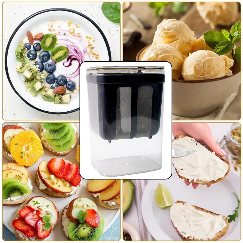 2 in 1 Yogurt Strainer with Storage Box – 1400ml (Plastic + Steel)