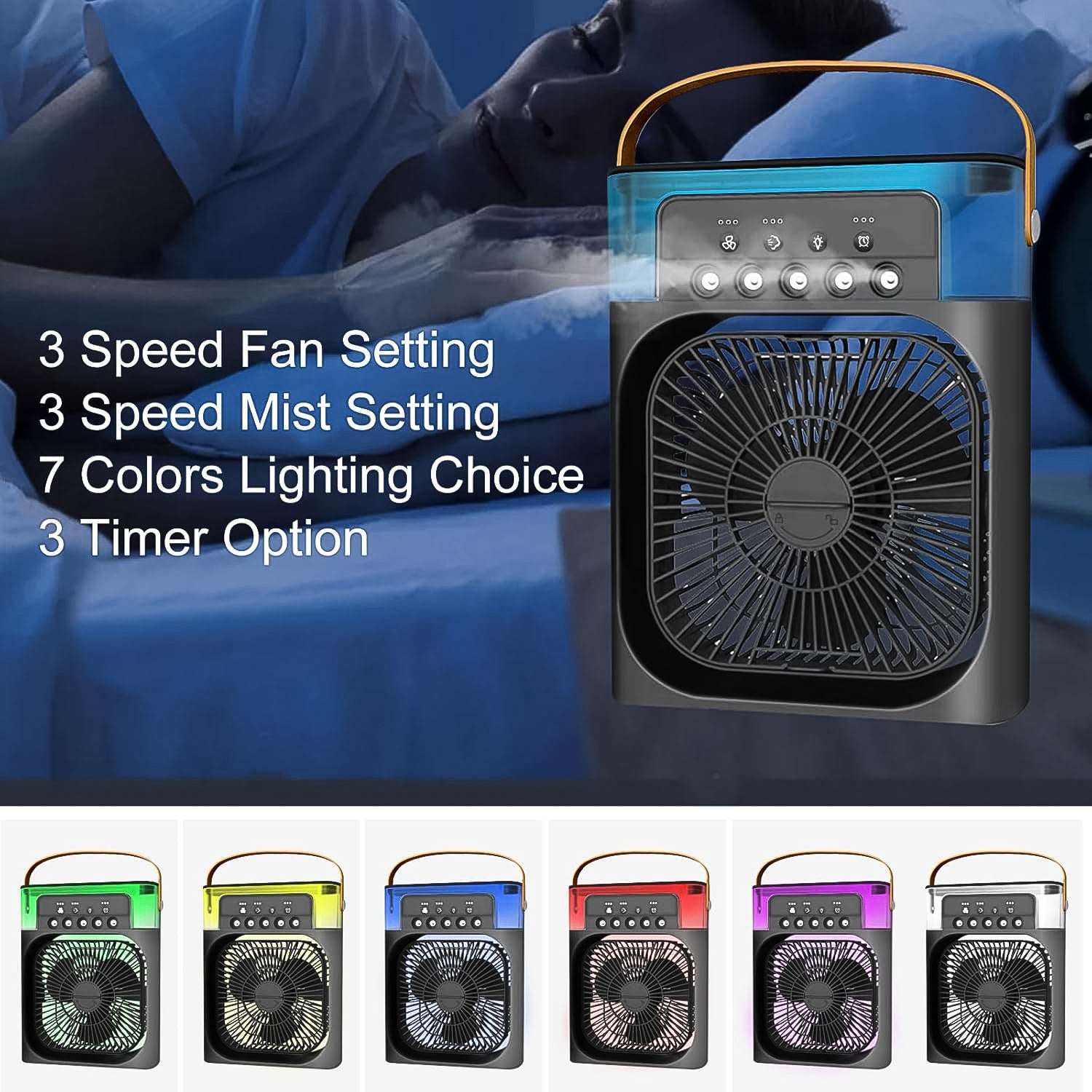 Portable USB Rechargeable Mini Cooling Fan (1 Pc)