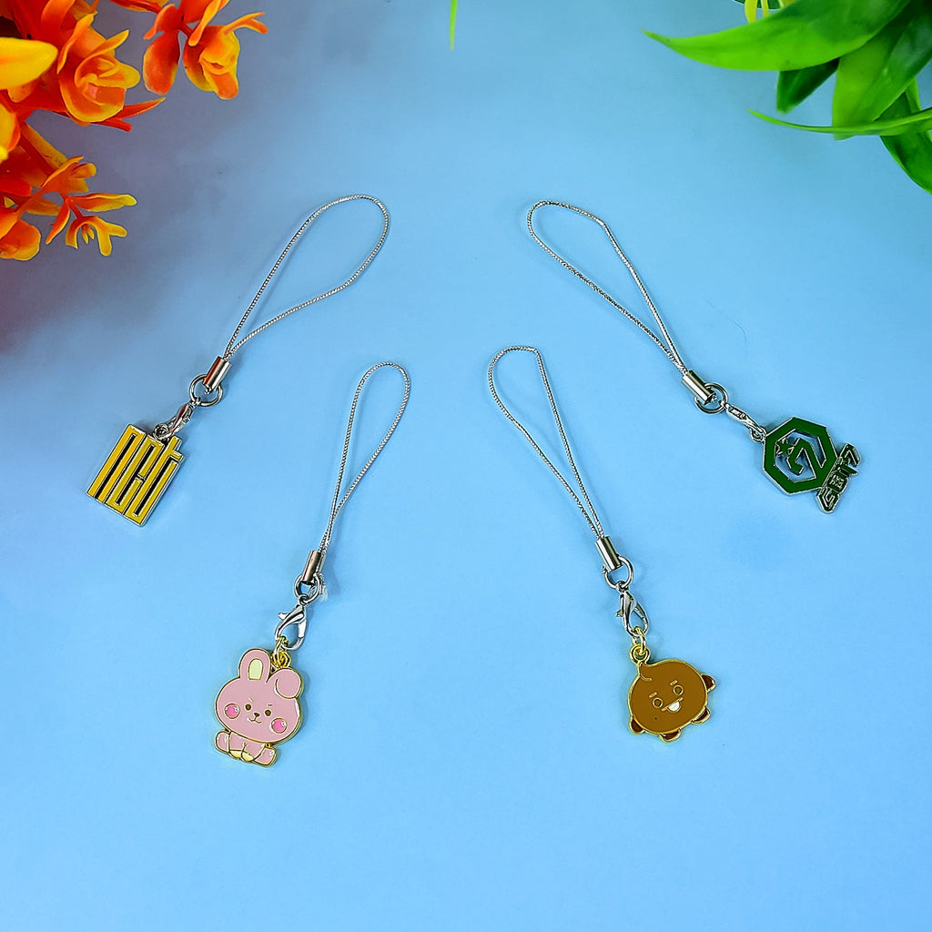 Cartoon Metal Mobile Straps and Keychains (1 Pc & mix Design)