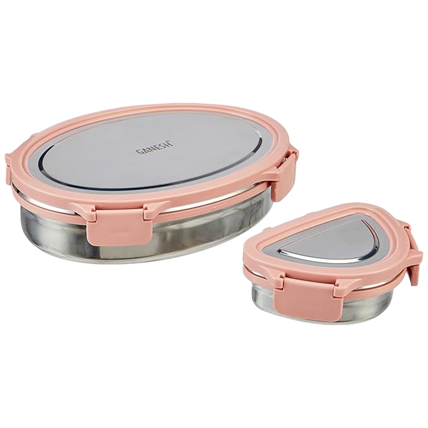 Ganesh Classy 2-Piece Stainless Steel Lunch Box Set