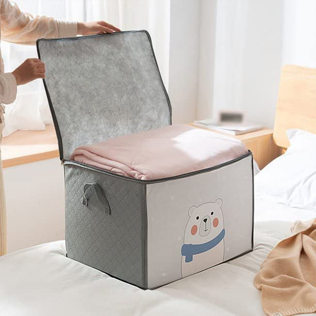 Clothes Storage Bag with Zipper & Handles