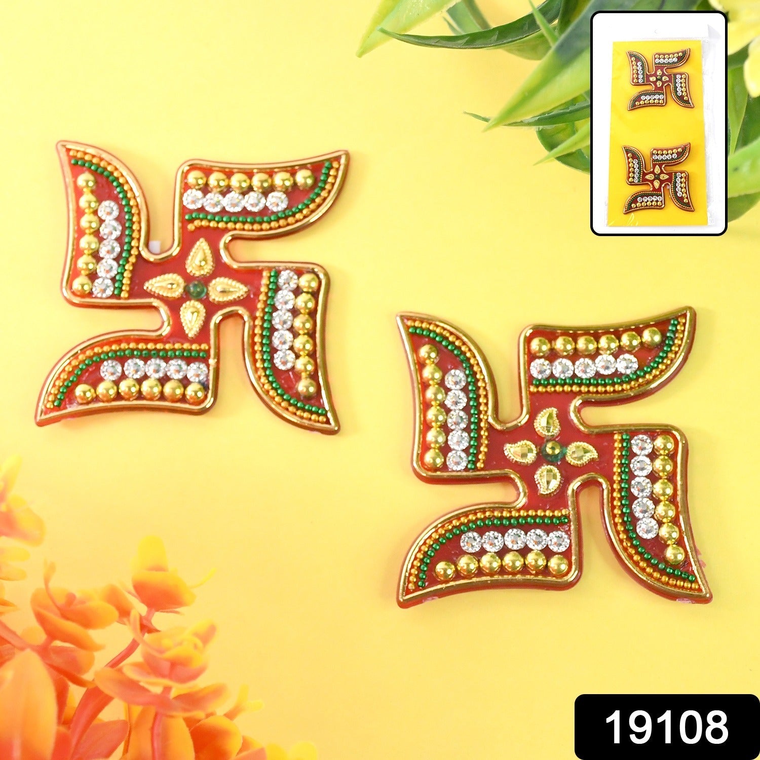 Decorative Swastik Sticker (2Pc Set)