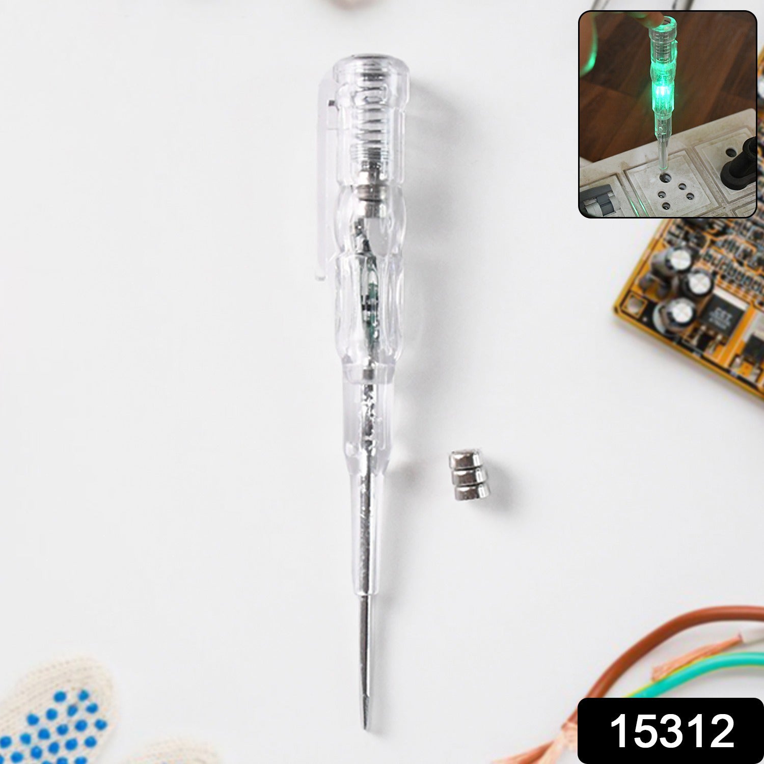 Electrical Detector Slotted Screwdriver With Small Batteries (1 Pc)