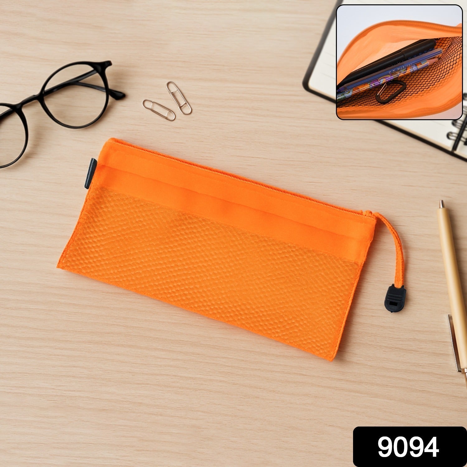 Zipper Mesh Pouch Multipurpose Travel Bag for Cosmetics Makeup Offices Supplies