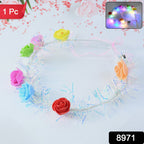 LED Flower Crown Headband – Multicolor Light-Up (1 Pc), Hair accessories