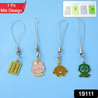 Cartoon Metal Mobile Straps and Keychains (1 Pc & mix Design)
