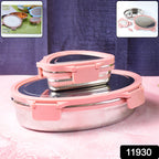 Ganesh Classy 2-Piece Stainless Steel Lunch Box Set